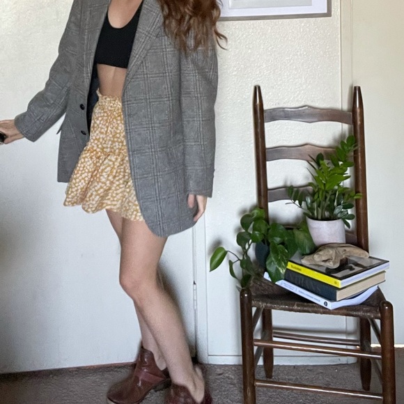 Oh Polly Australia yellow ruffled high waist mini skirt y2k - Picture 4 of 8